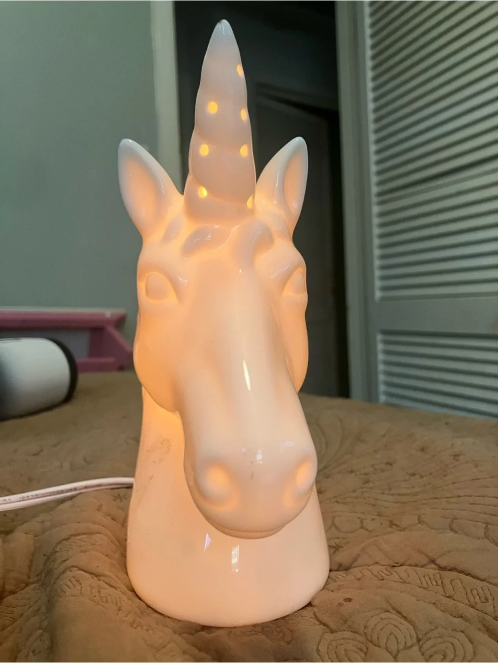 NWOT Unicorn Ceramic Night Light Lamp